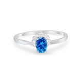 Petite Dainty Thumb Ring Round Simulated Cubic Zirconia 925 Sterling Silver