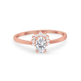 Petite Dainty Thumb Ring Round Simulated Cubic Zirconia 925 Sterling Silver
