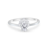Petite Dainty Thumb Ring Round Simulated Cubic Zirconia 925 Sterling Silver