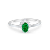 Petite Dainty Thumb Ring Round Simulated Cubic Zirconia 925 Sterling Silver