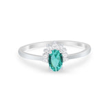 Petite Dainty Thumb Ring Round Simulated Cubic Zirconia 925 Sterling Silver