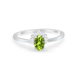 Petite Dainty Thumb Ring Round Simulated Cubic Zirconia 925 Sterling Silver