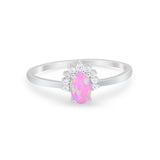Petite Dainty Thumb Ring Round Simulated Cubic Zirconia 925 Sterling Silver