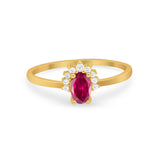 Petite Dainty Thumb Ring Round Simulated Cubic Zirconia 925 Sterling Silver