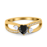 Heart Art Deco Engagement Promise Ring Simulated Cubic Zirconia 925 Sterling Silver