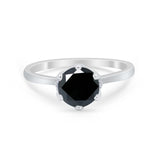 Art Deco Engagement Ring Round Simulated Cubic Zirconia 925 Sterling Silver