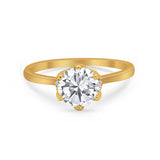 Art Deco Engagement Ring Round Simulated Cubic Zirconia 925 Sterling Silver