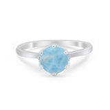 Art Deco Engagement Ring Round Simulated Cubic Zirconia 925 Sterling Silver