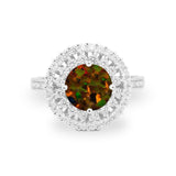 Halo Cocktail Wedding Engagement Ring Round Cubic Zirconia 925 Sterling Silver