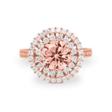 Halo Cocktail Wedding Engagement Ring Round Cubic Zirconia 925 Sterling Silver