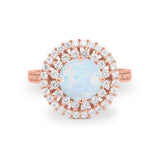 Halo Cocktail Wedding Engagement Ring Round Cubic Zirconia 925 Sterling Silver