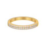 Wedding Thumb Ring Double Row Pave Simulated Cubic Zirconia 925 Sterling Silver