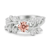 Vintage Style Wedding Bridal Ring Round Simulated Cubic Zirconia 925 Sterling Silver