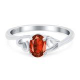 Art Deco Oval Wedding Engagement Bridal Ring Simulated Cubic Zirconia 925 Sterling Silver