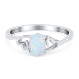 Art Deco Oval Wedding Engagement Bridal Ring Simulated Cubic Zirconia 925 Sterling Silver