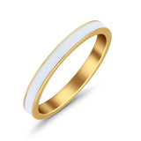 Full Eternity Stackable 3mm Wedding Band Ring Lab Created Opal 925 Sterling Silver