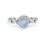 Celtic Trinity Ring Simulated Cubic Zirconia Infinity Shank 925 Sterling Silver
