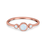 Fashion Style Band Ring Round Simulated Cubic Zirconia Opal 925 Sterling Silver