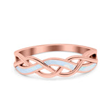 Criss Cross Ring Band Lab Created Opal 925 Sterling Silver (5mm)