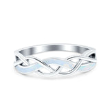 Criss Cross Ring Band Lab Created Opal 925 Sterling Silver (5mm)