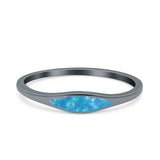 Simple Ring Band Lab Created Opal 925 Sterling Silver (3.5mm)