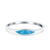Simple Ring Band Lab Created Opal 925 Sterling Silver (3.5mm)