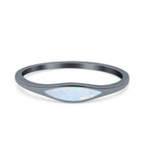 Simple Ring Band Lab Created Opal 925 Sterling Silver (3.5mm)