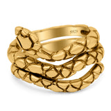 Snake Oxidized Band Solid 925 Sterling Silver (19mm)