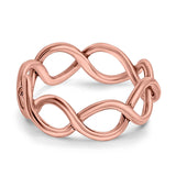 Infinity Braided Rhodium Plated Band Solid 925 Sterling Silver (5mm)
