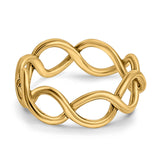 Infinity Braided Rhodium Plated Band Solid 925 Sterling Silver (5mm)