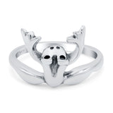 Frog Ring Oxidized Band Solid 925 Sterling Silver Thumb Ring (13mm)