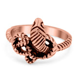 Snake Ring Oxidized Band Solid 925 Sterling Silver Thumb Ring (13mm)