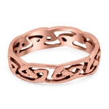 Celtic Ring Oxidized Band Solid 925 Sterling Silver Thumb Ring (5mm)
