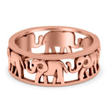 Elephant Ring Oxidized Band Solid 925 Sterling Silver Thumb Ring (7mm)