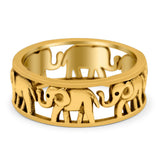 Elephant Ring Oxidized Band Solid 925 Sterling Silver Thumb Ring (7mm)