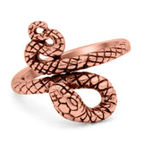 Snake Ring Oxidized Band Solid 925 Sterling Silver Thumb Ring (17mm)