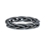 Celtic Weave Wire Rope Style Ring Oxidized Band Solid 925 Sterling Silver Thumb Ring (3.5mm)