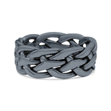 Infinity Braided Style Oxidized Band Solid 925 Sterling Silver 8mm(0.31)