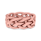 Infinity Braided Style Oxidized Band Solid 925 Sterling Silver 8mm(0.31)