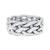 Infinity Braided Style Oxidized Band Solid 925 Sterling Silver 8mm(0.31)