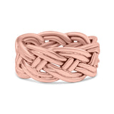 Eternity Rope Celtic Woven Knot Infinity Braided Style Ring Design Oxidized Band Solid 925 Sterling Silver Thumb Ring (8mm)