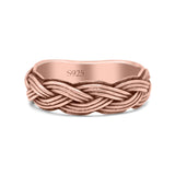 Braided Trending Modern Thick Celtic Woven Design Oxidized Band Solid 925 Sterling Silver Thumb Ring 5mm(0.19)