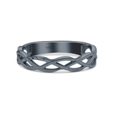 Celtic Band Braided New Trending Design Oxidized Solid 925 Sterling Silver Thumb Ring 4mm(0.15)