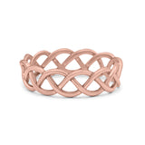 Braided Style Full Eternity Infinity Ring Oxidized Band Solid 925 Sterling Silver 7mm