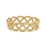 Braided Style Full Eternity Infinity Ring Oxidized Band Solid 925 Sterling Silver 7mm