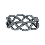 Celtic Knot Infinity Braided Style New Design Oxidized Band Solid 925 Sterling Silver Thumb Ring 5mm