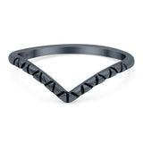 V Shape Ring Oxidized Band Solid 925 Sterling Silver Thumb Ring (7mm)