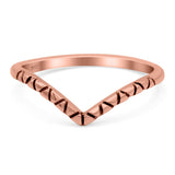 V Shape Ring Oxidized Band Solid 925 Sterling Silver Thumb Ring (7mm)