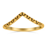 V Shape Ring Oxidized Band Solid 925 Sterling Silver Thumb Ring (7mm)