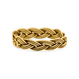Intricate Weave Braided Knot Promise Oxidized Rope Band New Design Solid 925 Sterling Silver Thumb Ring 5mm